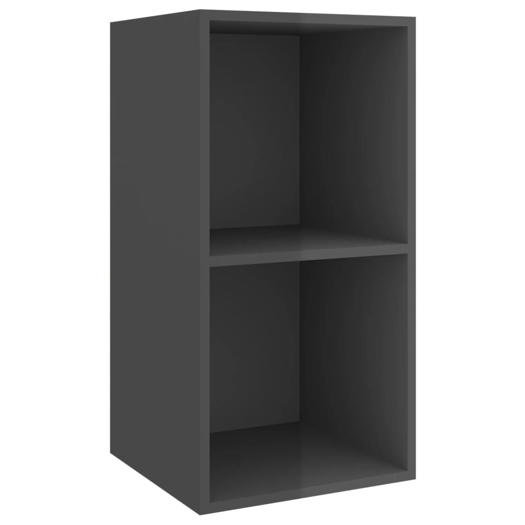Mobile TV da Parete Grigio Lucido 37x37x72 cm Legno Multistrato - homemem39