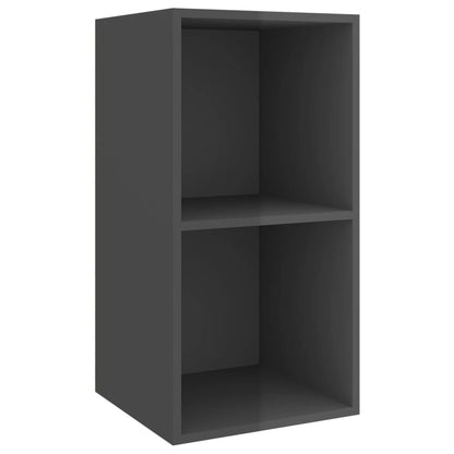 Mobile TV da Parete Grigio Lucido 37x37x72 cm Legno Multistrato - homemem39