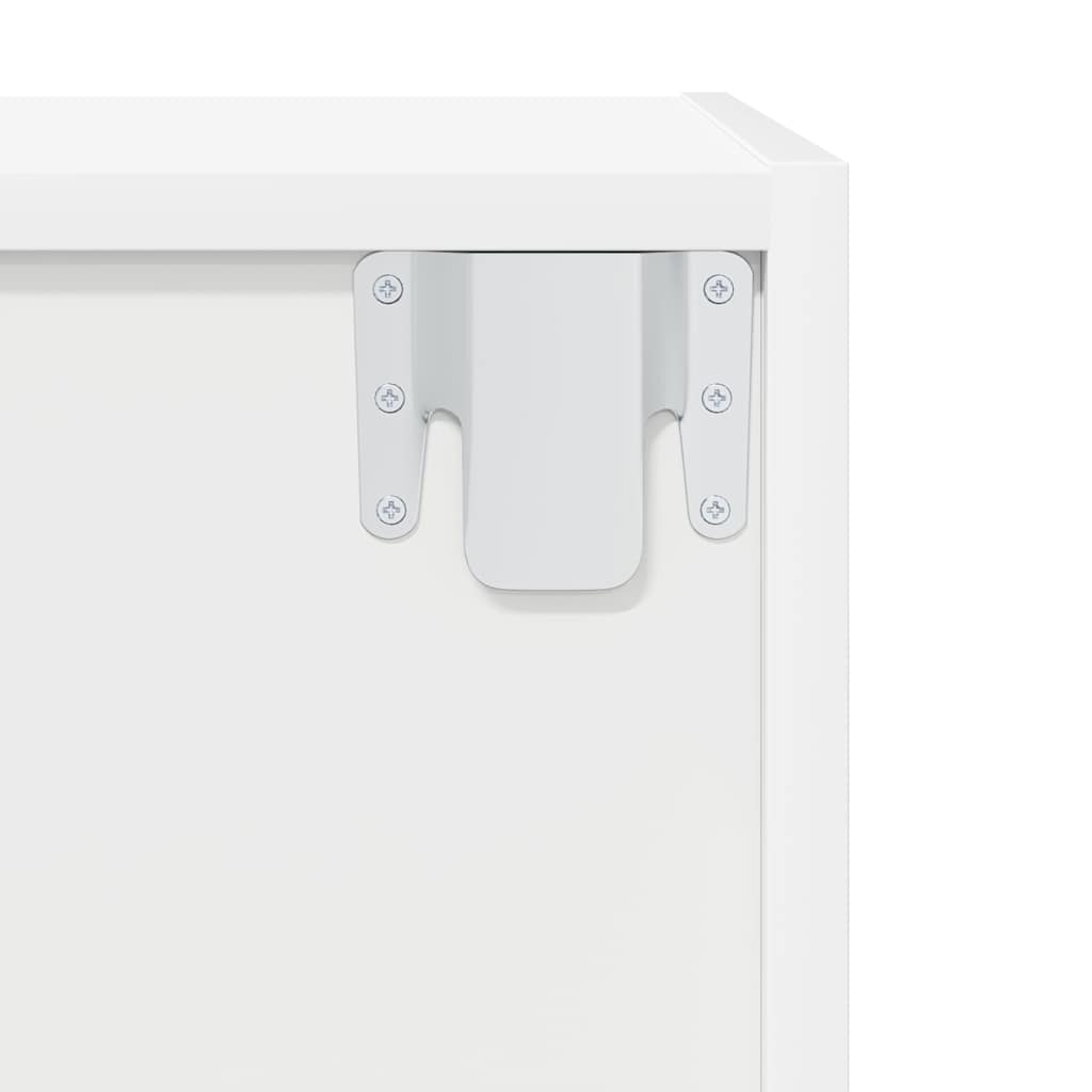 Mobile TV da Parete Bianco 37x37x107 cm in Legno Multistrato
