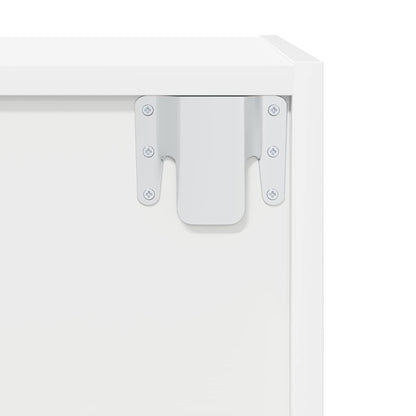 Mobile TV da Parete Bianco 37x37x107 cm in Legno Multistrato