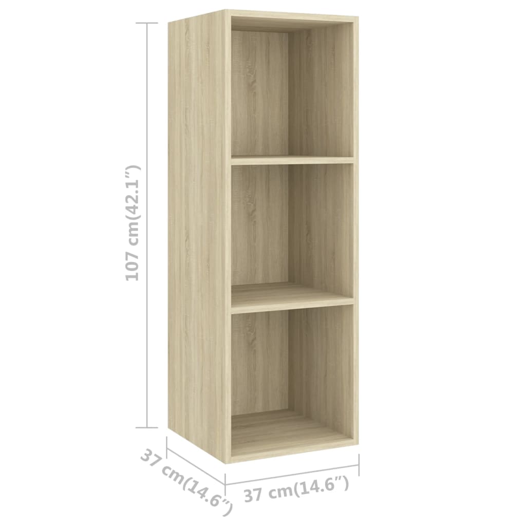 Mobile TV da Parete Rovere Sonoma 37x37x107cm Legno Multistrato