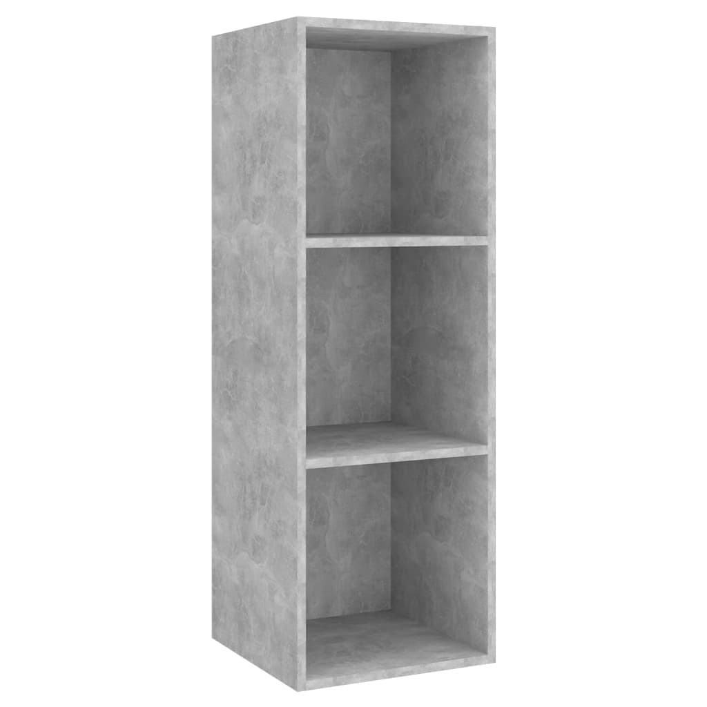 Mobile TV a Parete Grigio Cemento 37x37x107cm Legno Multistrato