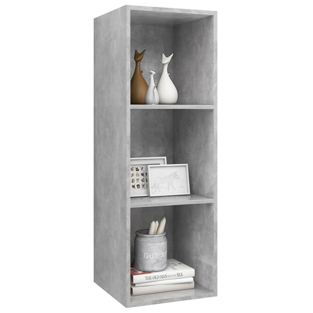 Mobile TV a Parete Grigio Cemento 37x37x107cm Legno Multistrato - homemem39