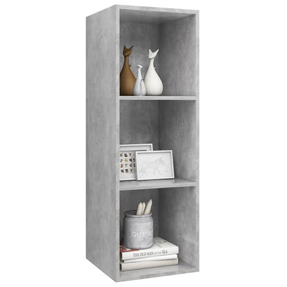 Mobile TV a Parete Grigio Cemento 37x37x107cm Legno Multistrato - homemem39