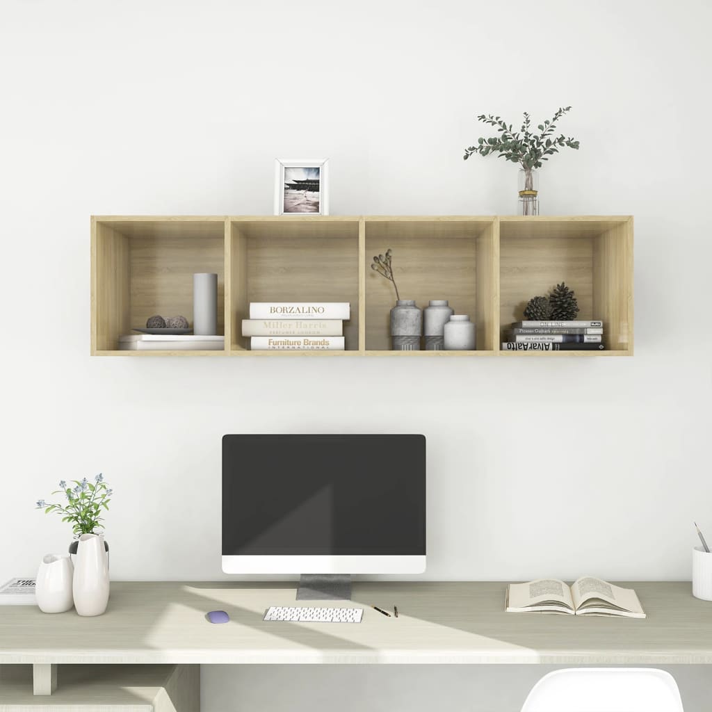Mobile TV Parete Rovere Sonoma 37x37x142,5cm Legno Multistrato - homemem39