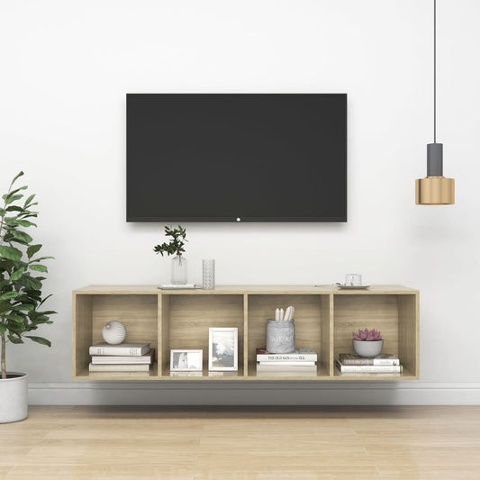 Mobile TV Parete Rovere Sonoma 37x37x142,5cm Legno Multistrato - homemem39