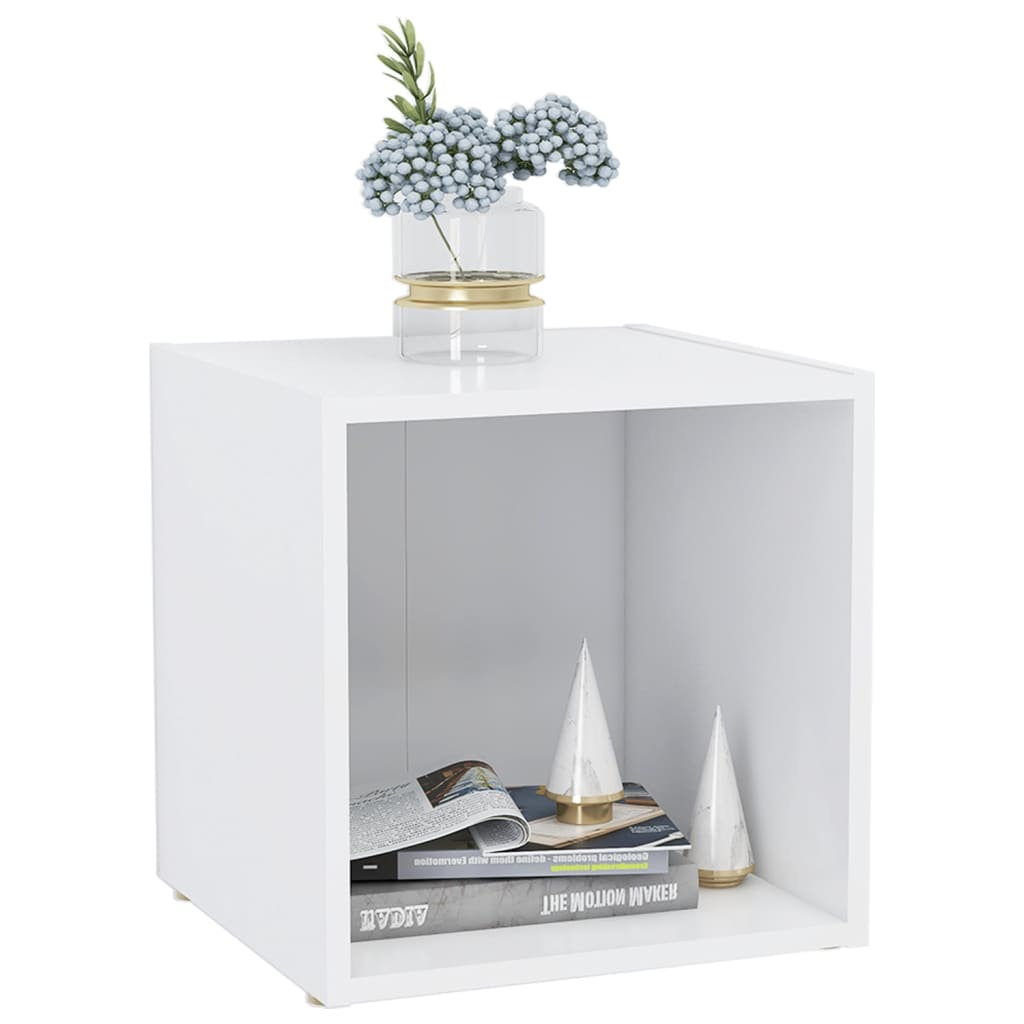 Mobile Porta TV Bianco 37x35x37 cm in Legno Multistrato - homemem39