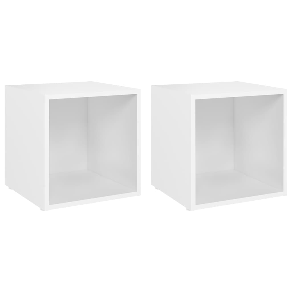 Mobili Porta TV 2 pz Bianco 37x35x37 cm in Legno Multistrato - homemem39
