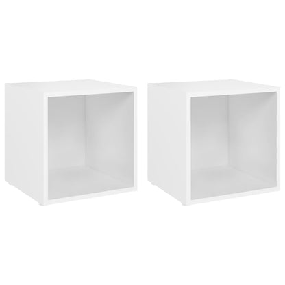 Mobili Porta TV 2 pz Bianco 37x35x37 cm in Legno Multistrato - homemem39