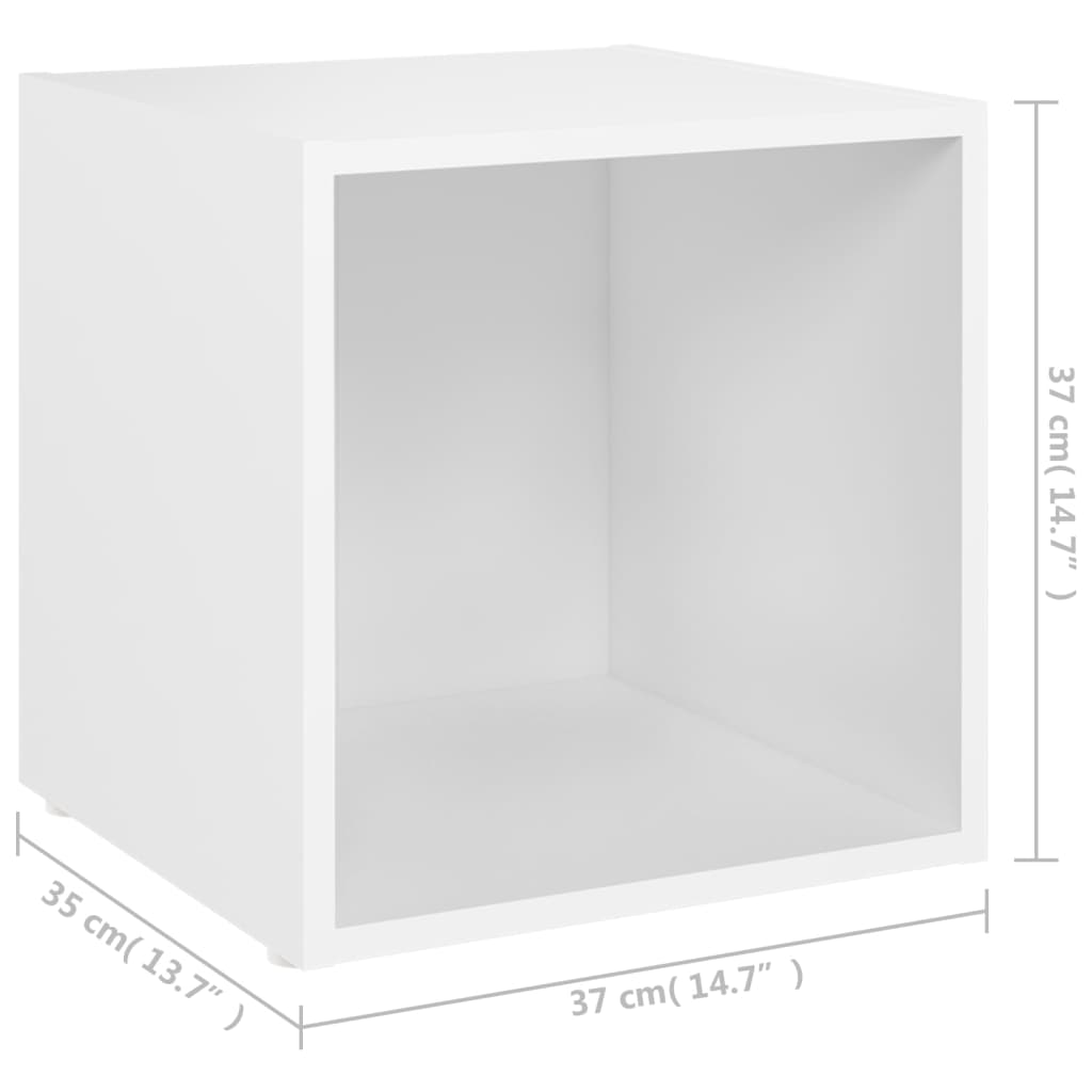 Mobili Porta TV 2 pz Bianco 37x35x37 cm in Legno Multistrato - homemem39