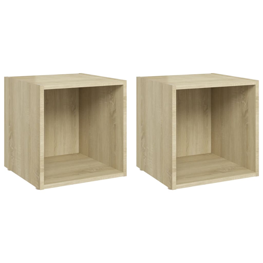 Mobili Porta TV 2pz Rovere Sonoma 37x35x37 cm Legno Multistrato - homemem39