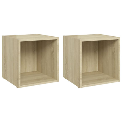 Mobili Porta TV 2pz Rovere Sonoma 37x35x37 cm Legno Multistrato - homemem39