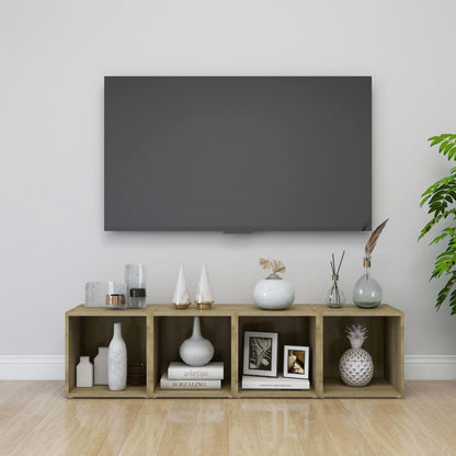 Mobili Porta TV 4pz Rovere Sonoma 37x35x37 cm Legno Multistrato - homemem39
