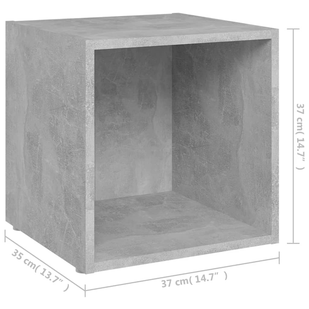 Mobili Porta TV 2pz Grigio Cemento 37x35x37cm Legno Multistrato - homemem39