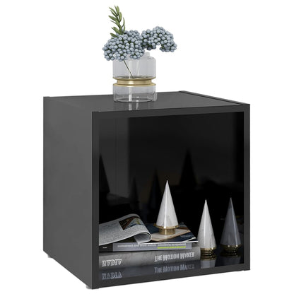Mobili Porta TV 4pz Nero Lucido 37x35x37 cm Legno Multistrato - homemem39