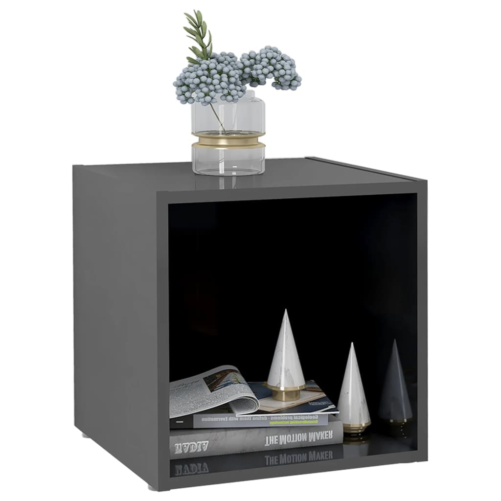Mobili Porta TV 4pz Grigio Lucido 37x35x37 cm Legno Multistrato - homemem39