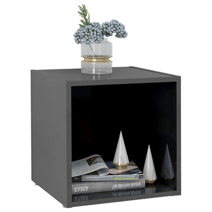 Mobili Porta TV 4pz Grigio Lucido 37x35x37 cm Legno Multistrato - homemem39