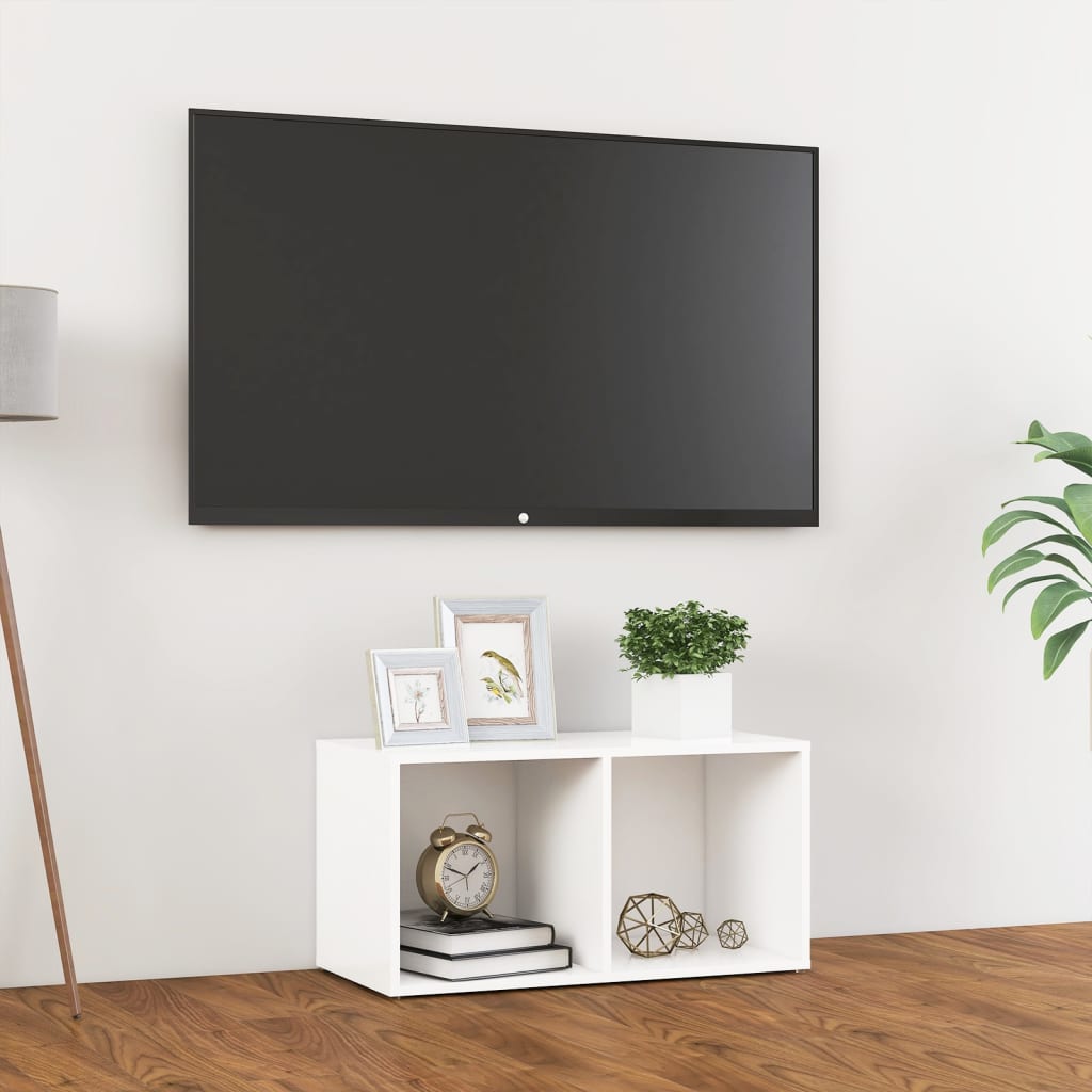 Mobile Porta TV Bianco 72x35x36,5 cm in Legno Multistrato - homemem39