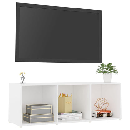 Mobile Porta TV Bianco 107x35x37 cm in Legno Multistrato - homemem39