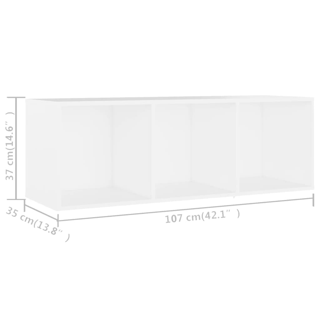 Mobile Porta TV Bianco 107x35x37 cm in Legno Multistrato - homemem39