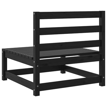 Divano Centrale da Giardino Nero in Legno Massello di Pino - homemem39