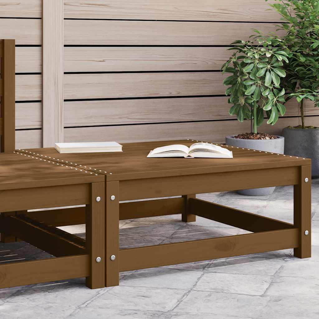 Poggiapiedi da Giardino 70x70x30 cm ambra in Legno di Pino - homemem39