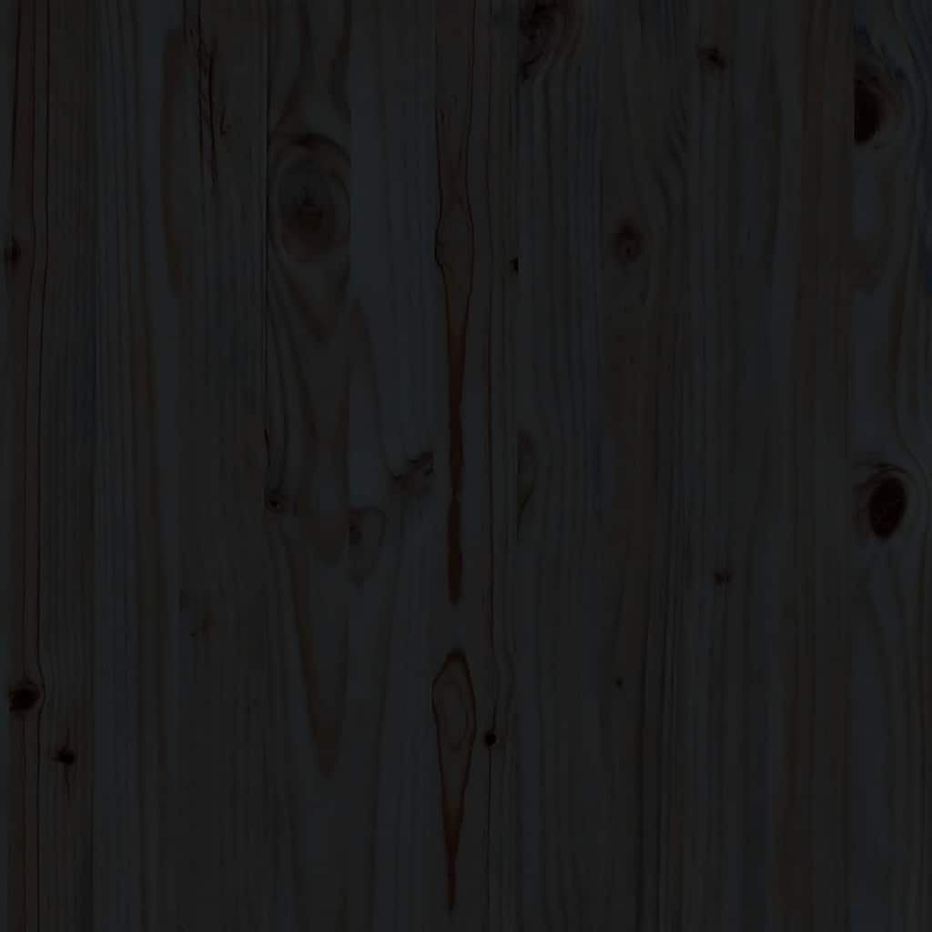 Poggiapiedi da Giardino 70x70x30 cm Nero Legno Massello di Pino - homemem39