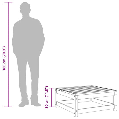 Poggiapiedi da Giardino 70x70x30 cm Nero Legno Massello di Pino - homemem39