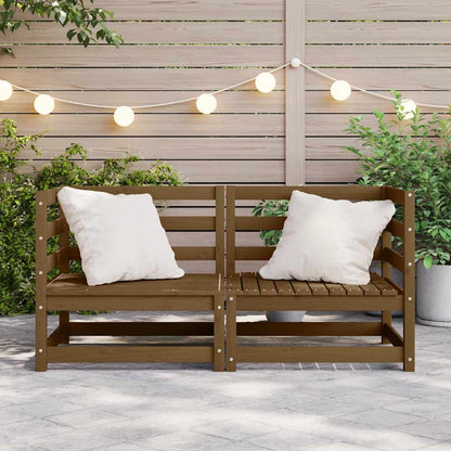 Divani Angolari da Giardino 2pz Ambrati Legno Massello di Pino - homemem39