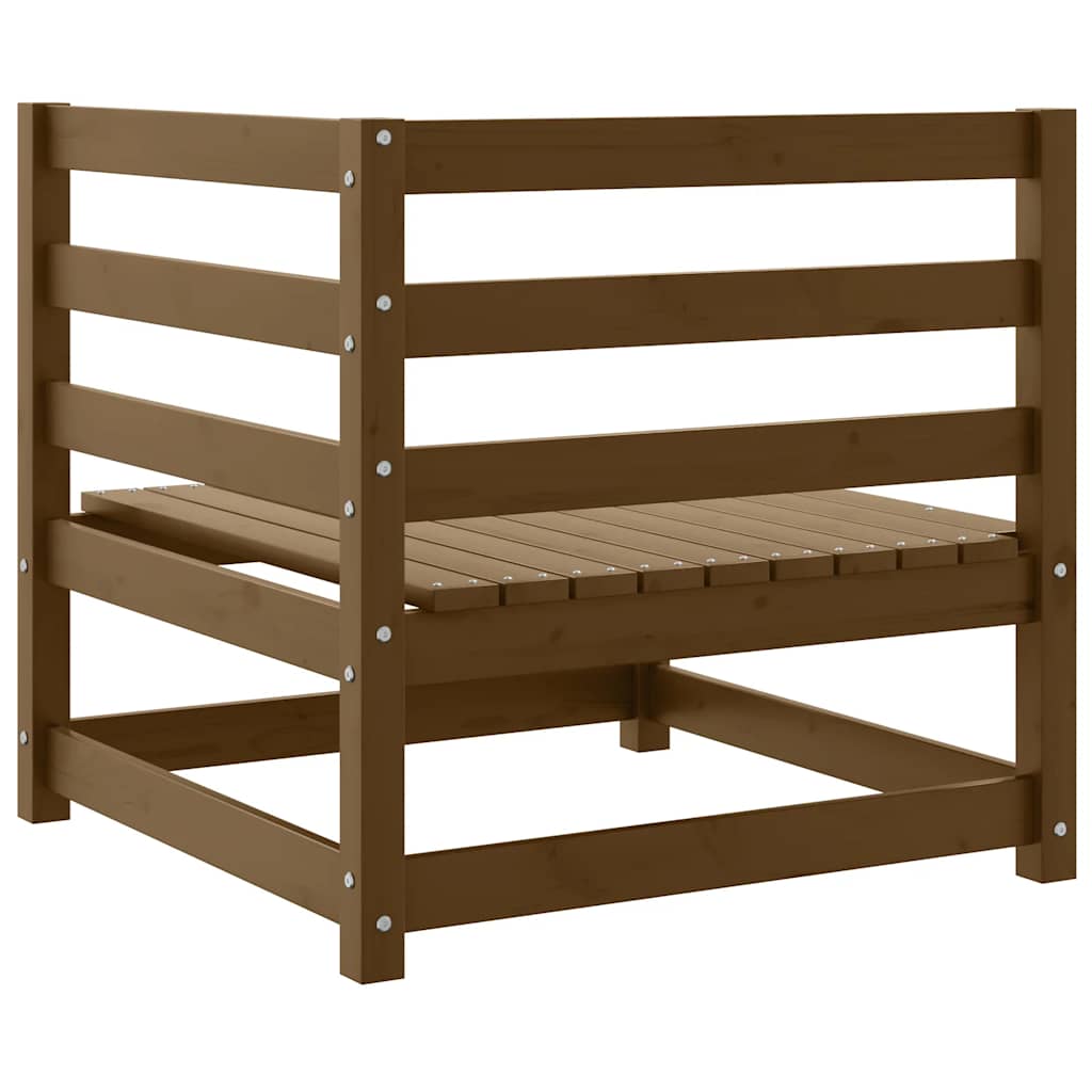 Divani Angolari da Giardino 2pz Ambrati Legno Massello di Pino - homemem39