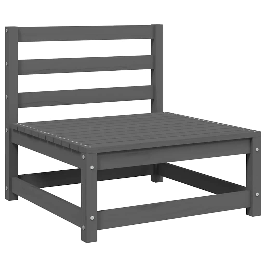 Set Divani da Giardino 2 pz Grigio in Legno Massello di Pino | homemem39