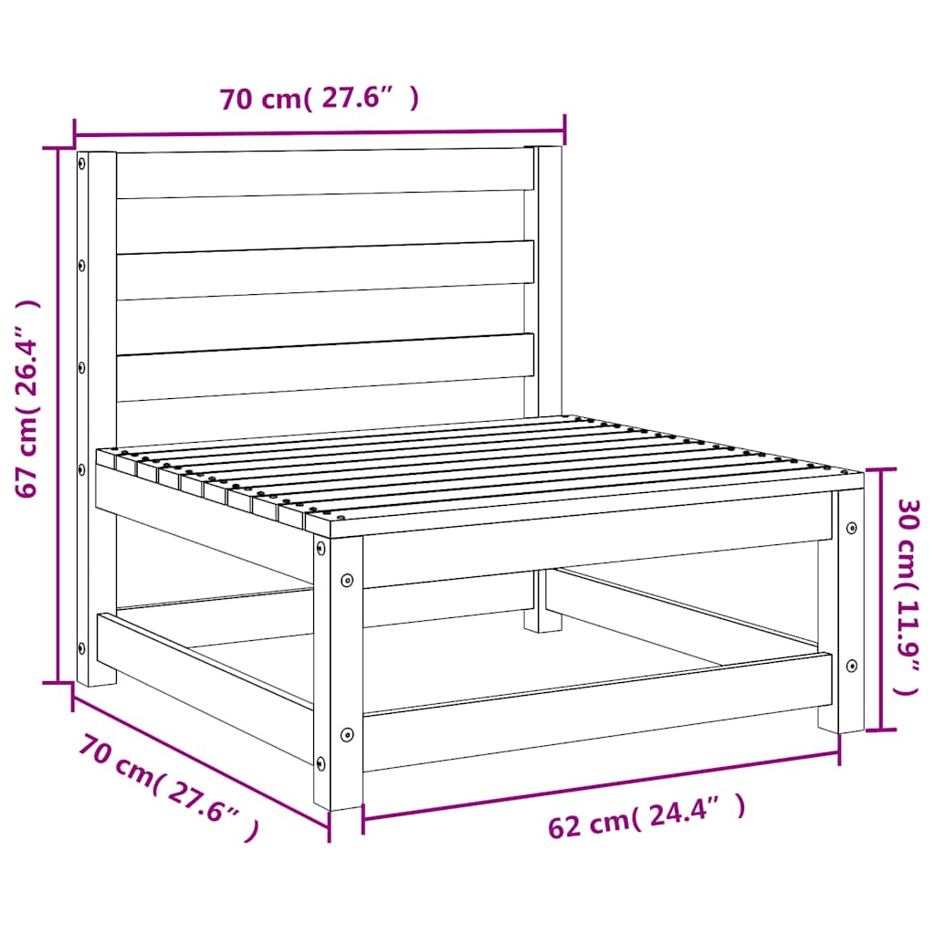 Set Divani da Giardino 2 pz Grigio in Legno Massello di Pino | homemem39