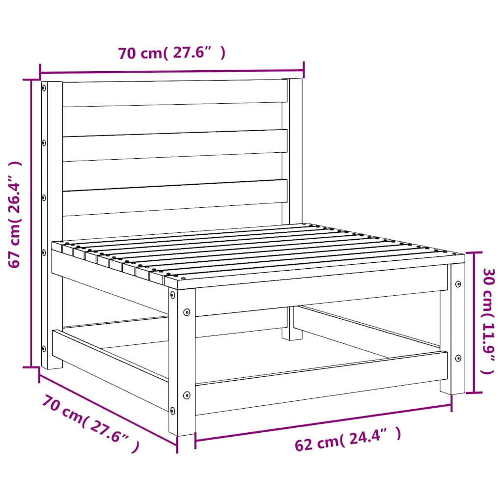 Set Divani da Giardino 2 pz Ambra in Legno Massello di Pino