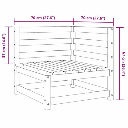 Set Divani da Giardino 2 pz Nero in Legno Massello di Pino
