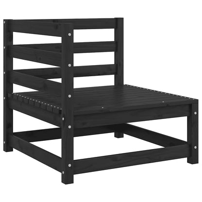 Set Divani da Giardino 3 pz Nero in Legno Massello di Pino - homemem39