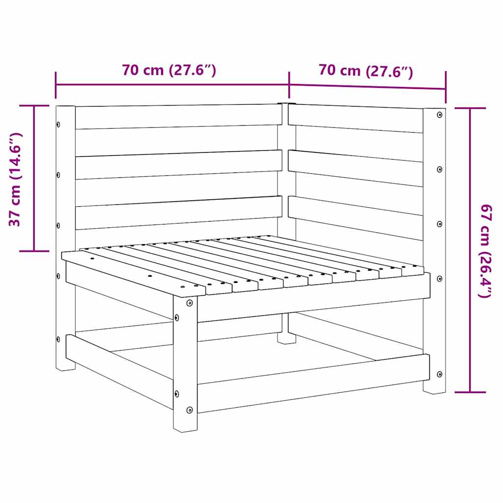 Set Salotto da Giardino 3 pz Ambrato in Legno Massello di Pino - homemem39