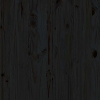 Set Divani da Giardino 3 pz Nero in Legno Massello di Pino