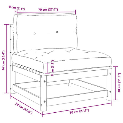 Divano Centrale da Giardino e Cuscini Antracite Massello Pino - homemem39
