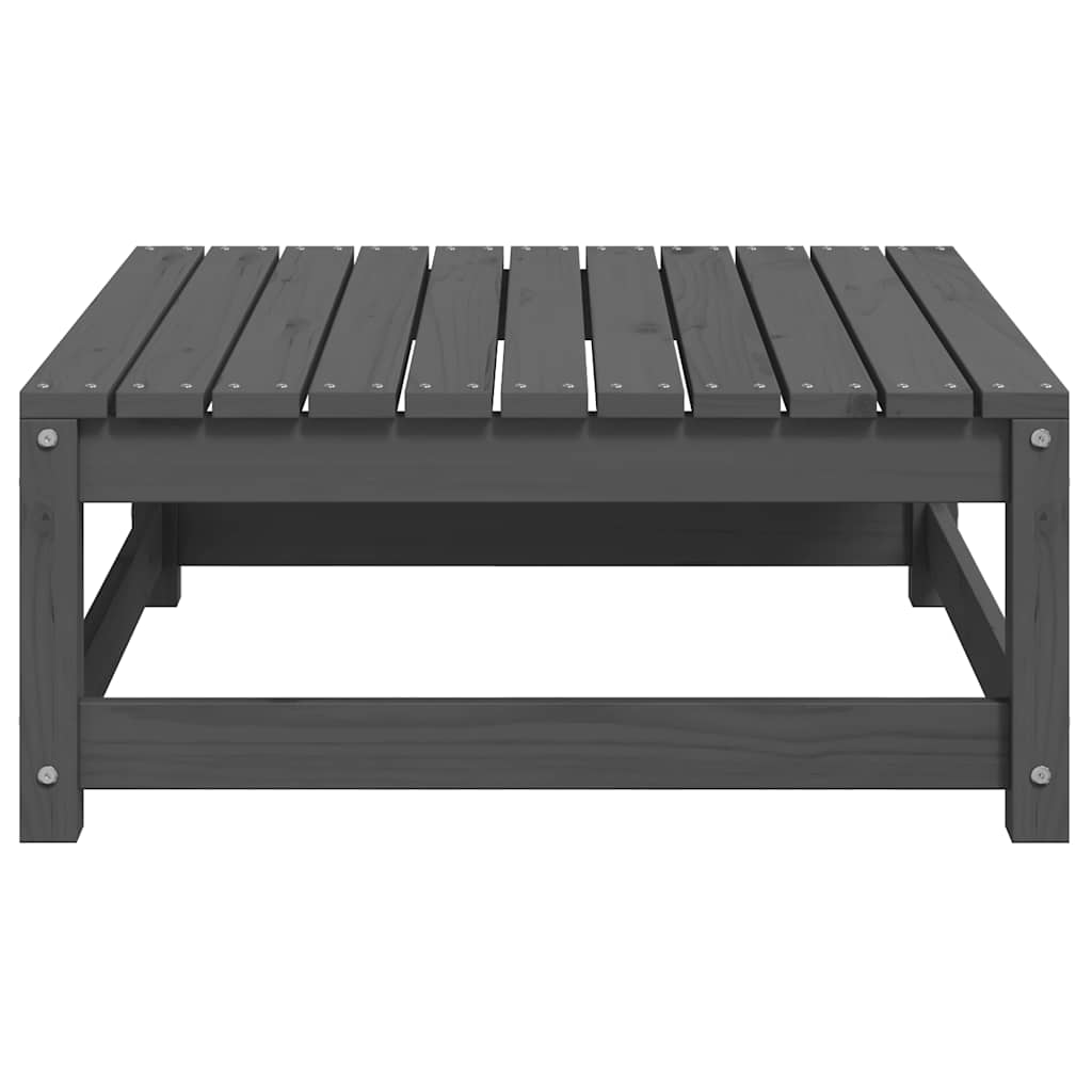 Sgabello da Giardino con Cuscino Grigio Legno Massello di Pino | homemem39