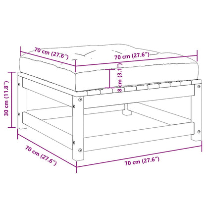 Sgabello da Giardino con Cuscino Marrone ambra in Legno di Pino