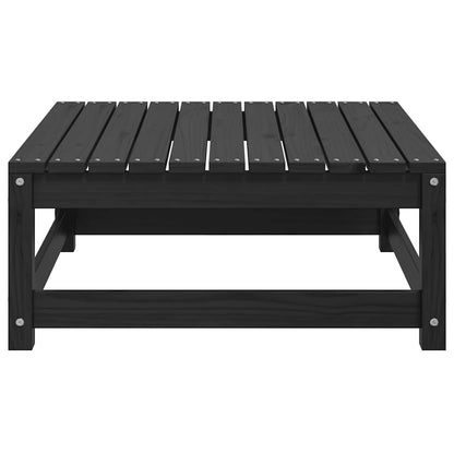 Sgabello da Giardino con Cuscino Nero in Legno Massello di Pino - homemem39