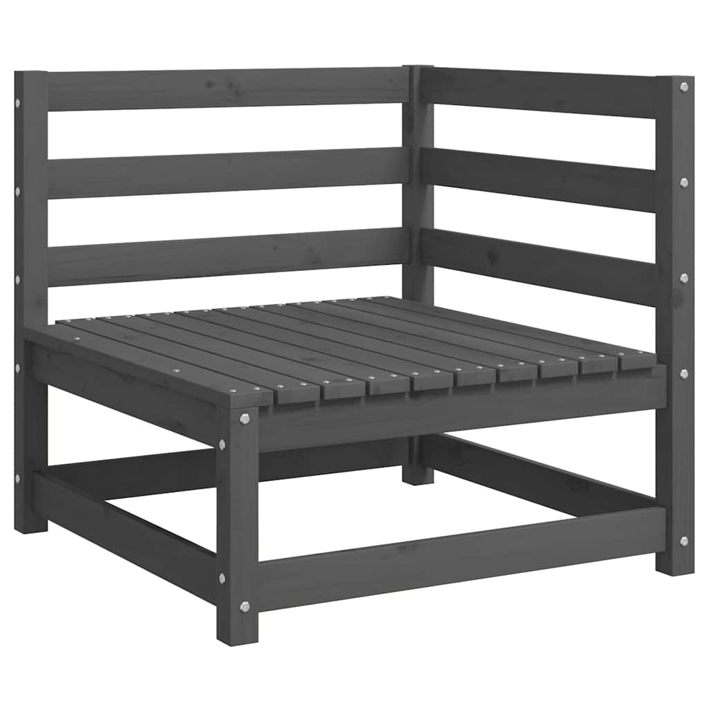 Divano da Giardino 2 Posti con Cuscini Grigio Massello di Pino - homemem39