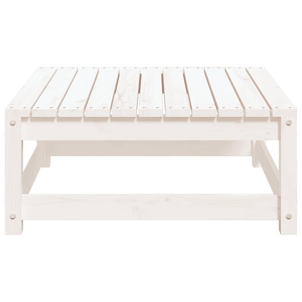 Poggiapiedi da Giardino con Cuscini 2 pz Bianchi in Legno Pino | homemem39