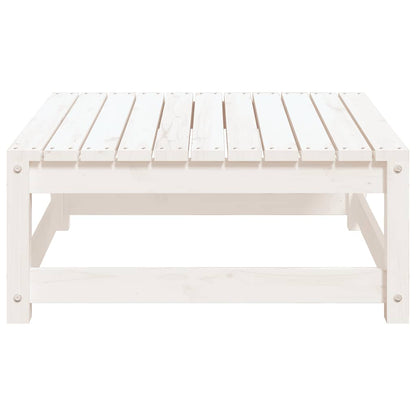 Poggiapiedi da Giardino con Cuscini 2 pz Bianchi in Legno Pino | homemem39