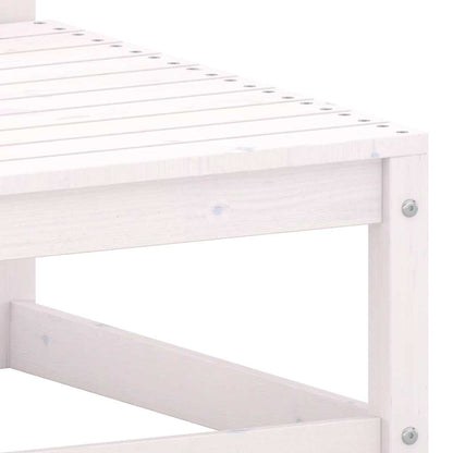 Poggiapiedi da Giardino con Cuscini 2 pz Bianchi in Legno Pino | homemem39