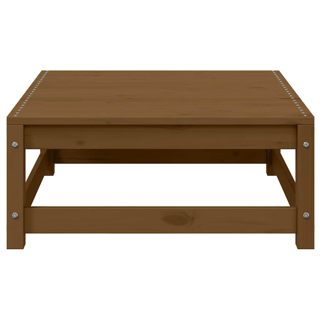 Poggiapiedi da Giardino e Cuscini 2 pz Marrone ambra Legno Pino