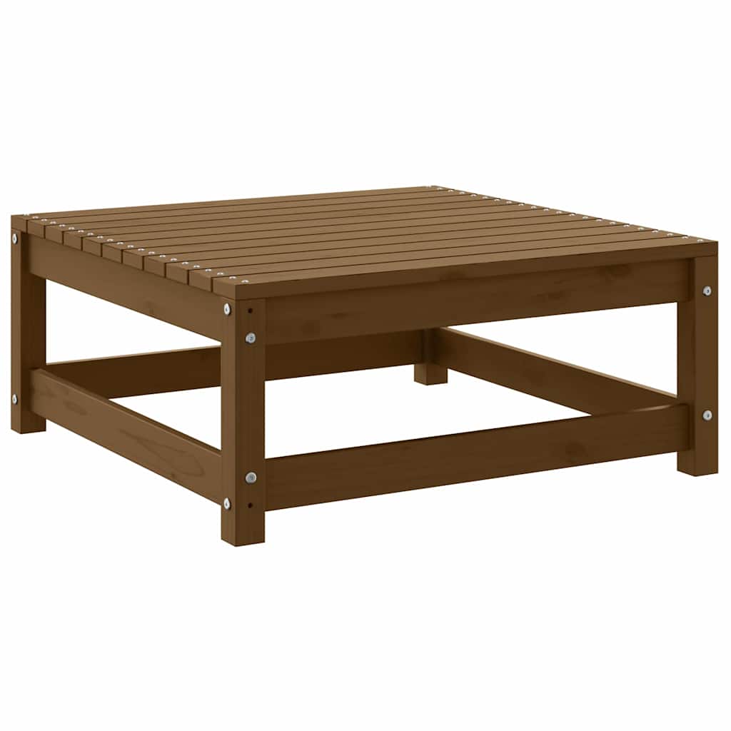 Poggiapiedi da Giardino e Cuscini 2 pz Marrone ambra Legno Pino