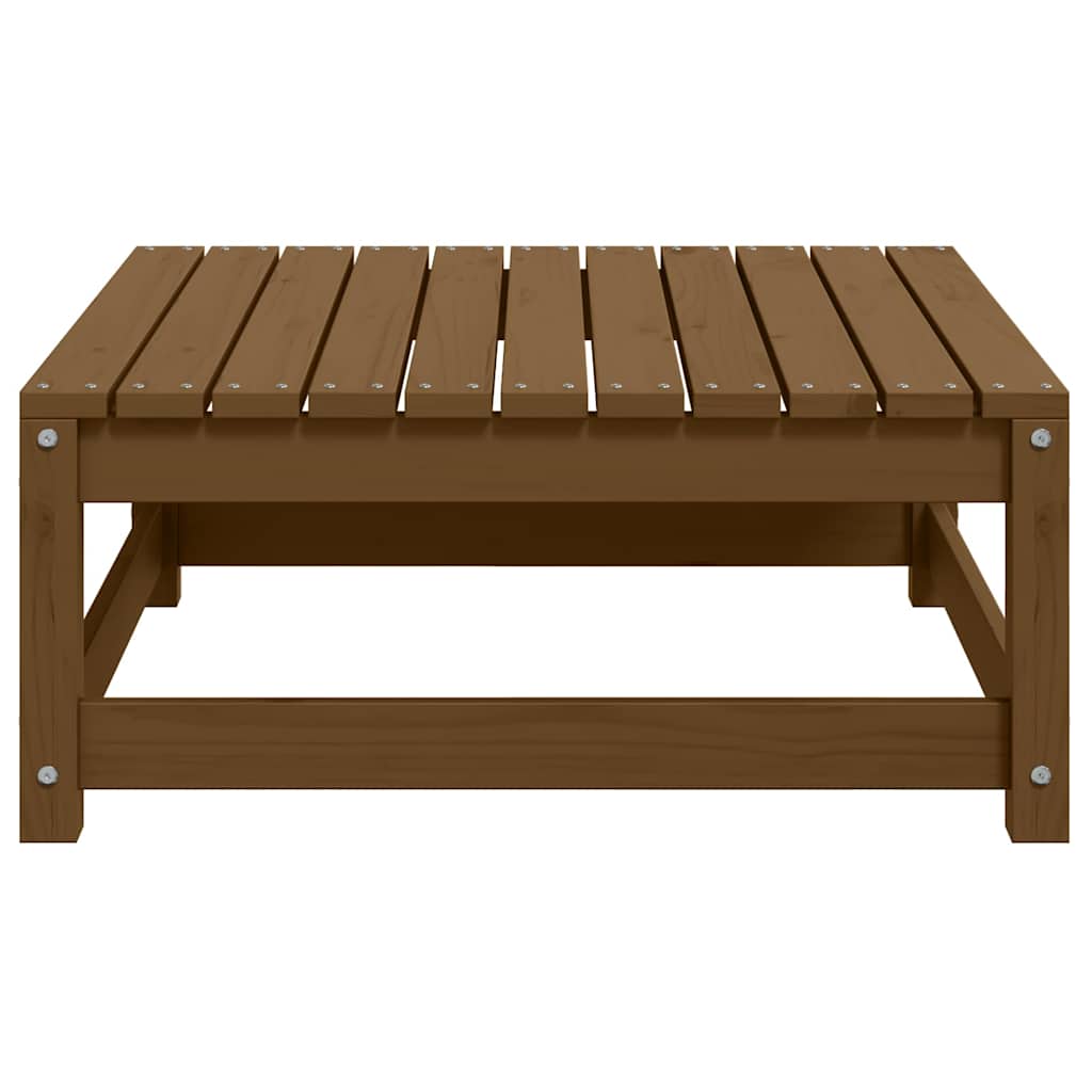 Poggiapiedi da Giardino e Cuscini 2 pz Marrone ambra Legno Pino