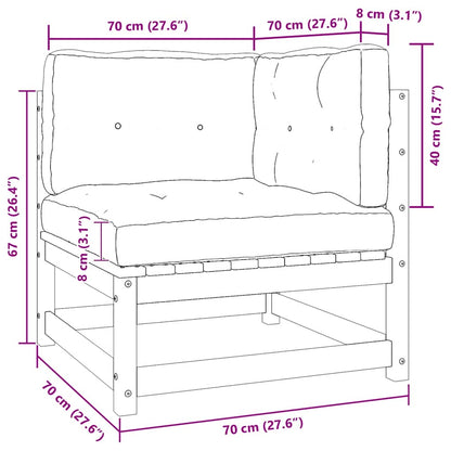 Set Divani da Giardino 2 pz Cuscini Bianchi Massello di Pino