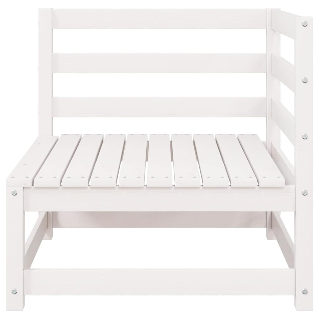 Set Divani da Giardino 2 pz Cuscini Bianchi Massello di Pino | homemem39